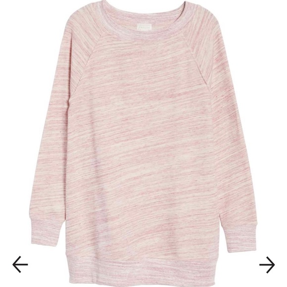 Caslon Nordstrom Pink Spacedye Tunic Sweatshirt Size XS Extra Small LIKE NEW - Picture 4 of 6